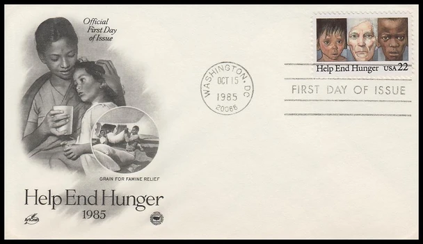 2164 / 22c Help End Hunger Artcraft / PCS 1985 First Day Cover