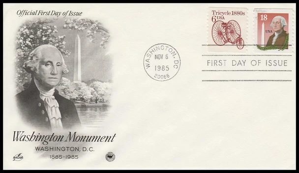 2149 / 18c Washington Monument Coil Artcraft / PCS 1985 First Day Cover
