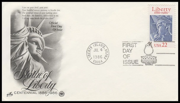 2224 / 22c Statue of Liberty : 100th Anniversary Artcraft / PCS 1986 First Day Cover