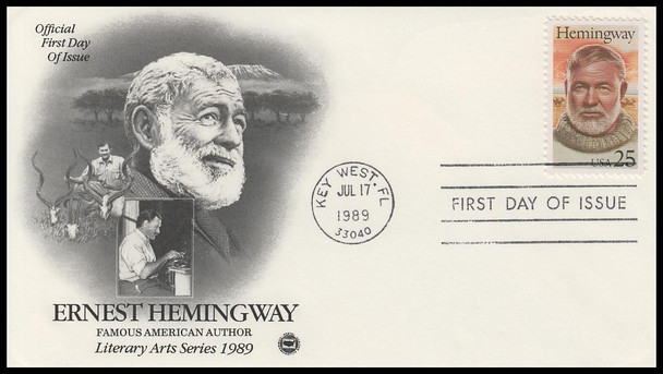 2418 / 25c Ernest Hemingway 1989 Artcraft / PCS First Day Cover