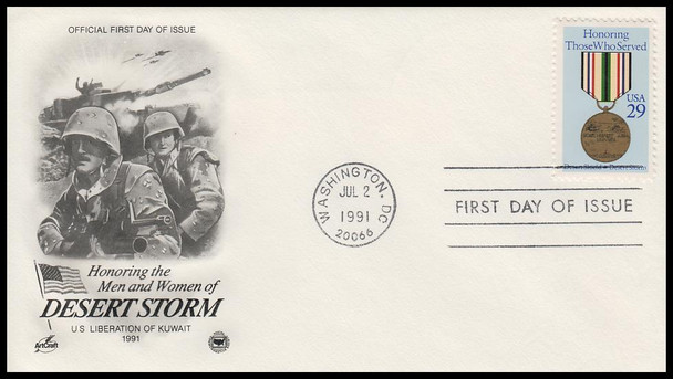 2551 / 29c Desert Storm 1991 Artcraft / PCS First Day Cover
