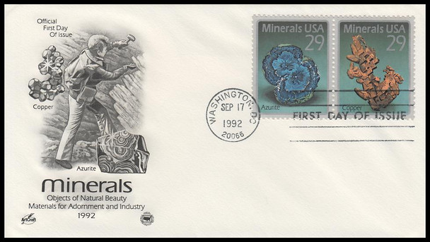 2700 - 2703 / 29c Minerals 1992 Set of 2 PCS First Day Cover