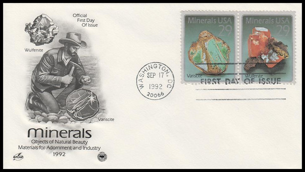 2700 - 2703 / 29c Minerals 1992 Set of 2 PCS First Day Cover