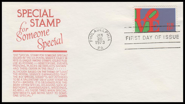 1475 / 8c Love 1973 Anderson First Day Cover