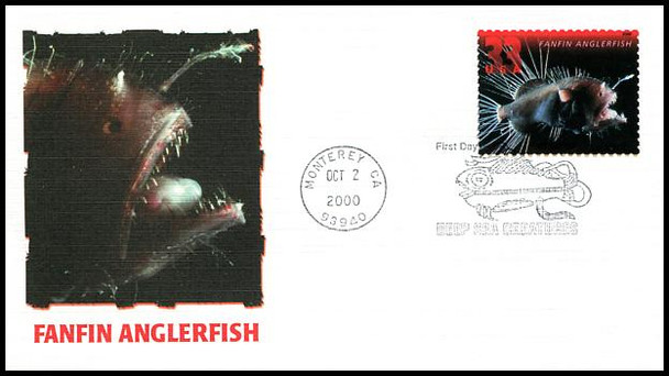 3439 - 3443 / 33c Deep Sea Creatures Set of 5 Fleetwood 2000 FDCs