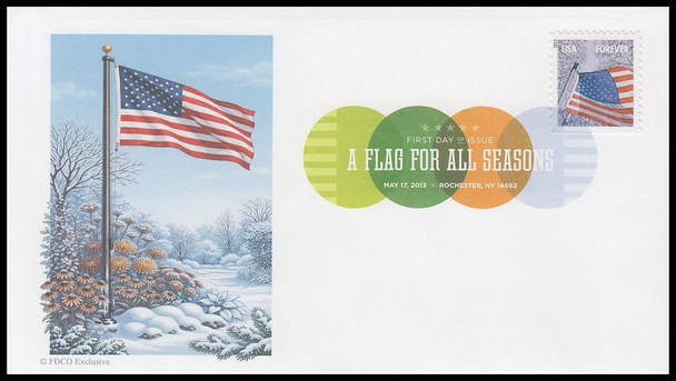 4778 - 4781 / 46c Flags For All Seasons : APU 2013 Digital Color Postmark (DCP) Set of 4 FDCO Exclusive FDCs