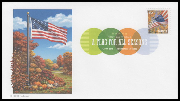 4778 - 4781 / 46c Flags For All Seasons : APU 2013 Digital Color Postmark (DCP) Set of 4 FDCO Exclusive FDCs