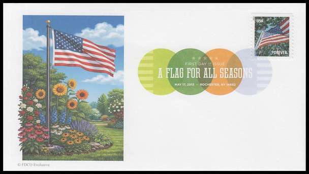4778 - 4781 / 46c Flags For All Seasons : APU 2013 Digital Color Postmark (DCP) Set of 4 FDCO Exclusive FDCs