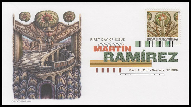 4968 - 4972 / 49c Martin Ramirez : Artist 2015 Set of 5 Digital Color Postmark FDCO Exclusive First Day Covers