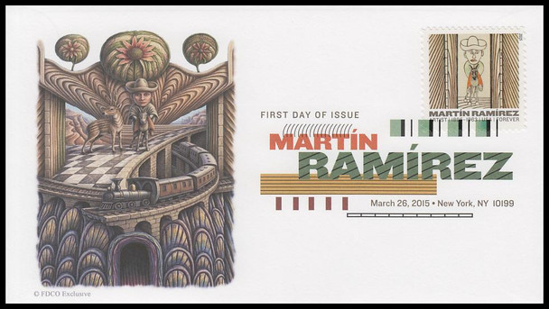 4968 - 4972 / 49c Martin Ramirez : Artist 2015 Set of 5 Digital Color Postmark FDCO Exclusive First Day Covers
