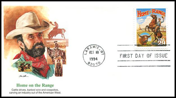 2869a - t / 29c Legends of the West : Laramie, WY Postmark 1994 Set of 20 Fleetwood FDCs