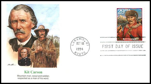 2869a - t / 29c Legends of the West : Laramie, WY Postmark 1994 Set of 20 Fleetwood FDCs