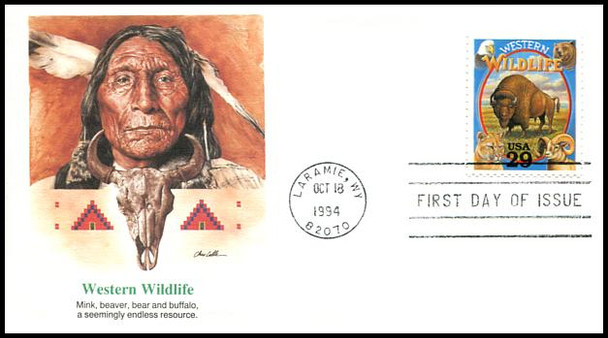 2869a - t / 29c Legends of the West : Laramie, WY Postmark 1994 Set of 20 Fleetwood FDCs