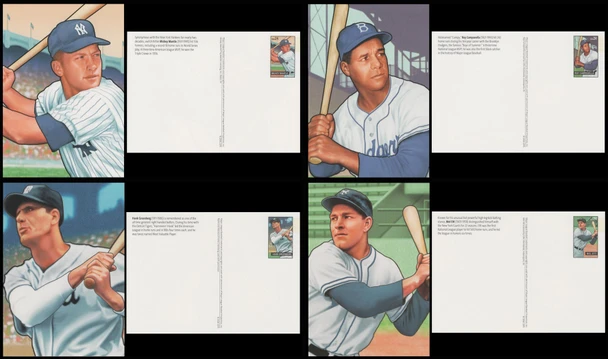 UX454 - UX457 / 24c Baseball Sluggers 2006 Set of 4 Mint USPS Postal Cards