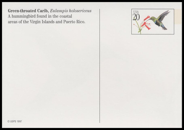 Copy of UX293 - UX296 / 20c Tropical Birds 1998 Set of 4 USPS Postal Cards
