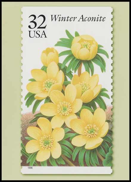 1996 32c Winter Garden Flowers Set of 5 Collectible Postcards