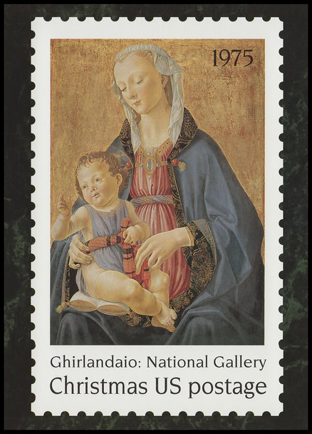 1975 10c Madonna & Child Christmas Collectible Postcard