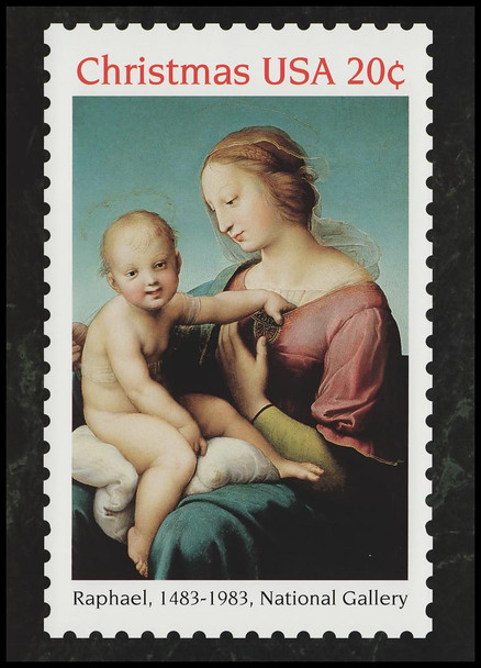 1983 20c Madonna & Child Christmas Collectible Postcard