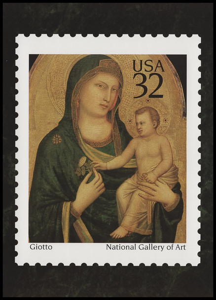 1995 32c Madonna and Child Christmas Collectible Postcard