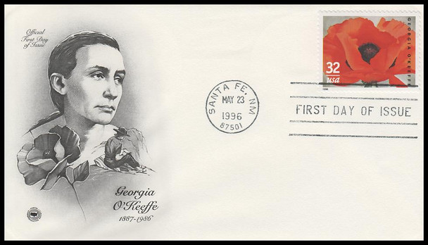 3069 / 32c Georgia O'Keeffe : American Painter 1996 PCS First Day Cover