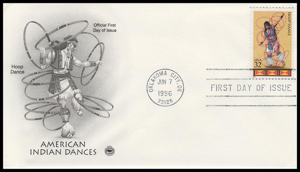 3072 - 3076 / 32c Native American Indian Dances 1996 Set of 3 PCS First Day Covers