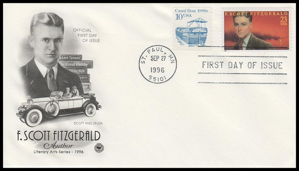 3104 / 27c F. Scott Fitzgerald 1996 PCS First Day Cover