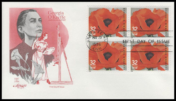 3069 / 32c Georgia O’Keeffe Block 1996 Artmaster First Day Cover