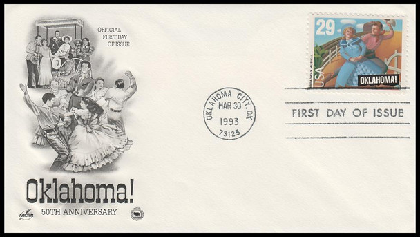 2722 / 29c Oklahoma! : Broadway Musical 1993 Artcraft / PCS First Day Cover