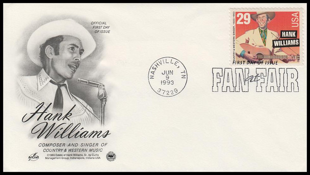2723 / 29c Hank Williams : Country and Western Music 1993 Artcraft / PCS First Day Cover