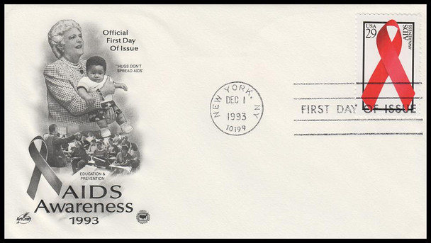 2806 / 29c Aids Awareness 1993 Artcraft / PCS First Day Cover