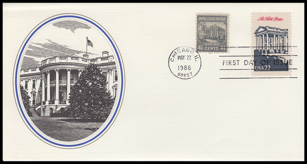 2219e / 22c The White House : Ameripex '86 Fleetwood 4" by 7½" First Day Cover