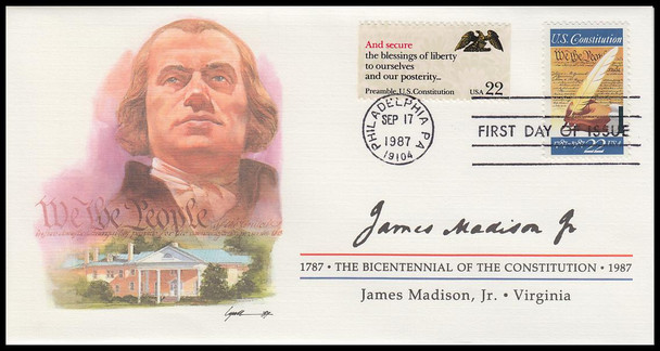 2360 / 22c James Madison : Signer of the Constitution Fleetwood 4" by 7½" First Day Cover
