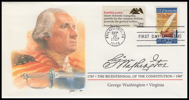 2360 / 22c George Washington : Signer of the Constitution Fleetwood 4" by 7½" First Day Cover