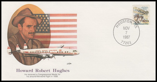 Howard Robert Hughes : Pioneers of Flight Fleetwood 4" by 7½"Commemorative Cover