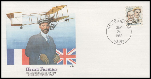 Henri Farman : Pioneers of Flight Fleetwood 4" by 7½"Commemorative Cover