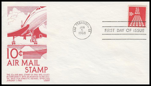 C72 / 10c 50 - Star Runway Airmail 1968 Anderson First Day Cover