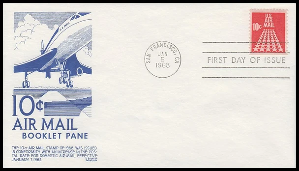 C72b / 10c 50 - Star Runway Airmail 1968 Anderson First Day Cover