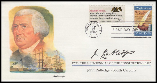 2360 / 22c John Rutledge : Signer of the Constitution Fleetwood 4" by 7½" First Day Cover
