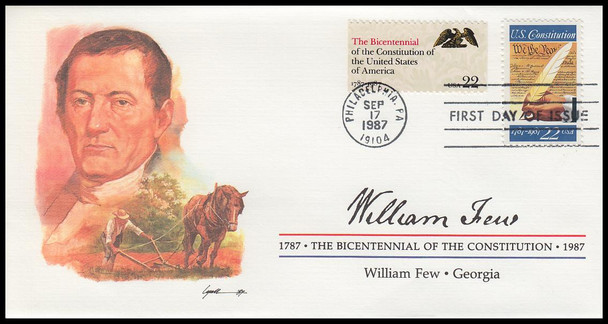 2360 / 22c William Few : Signer of the Constitution Fleetwood 4" by 7½" First Day Cover