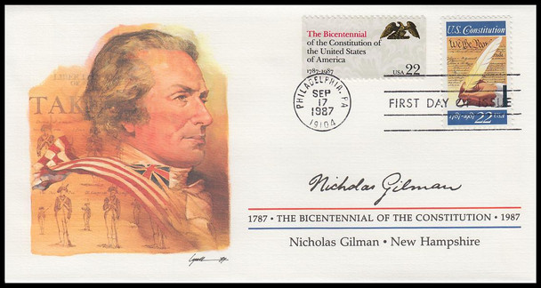 2360 / 22c Nicholas Gilman : Signer of the Constitution Fleetwood 4" by 7½" First Day Cover