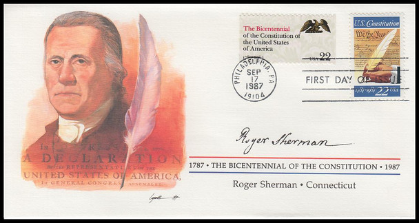 2360 / 22c Roger Sherman : Signer of the Constitution Fleetwood 4" by 7½" First Day Cover