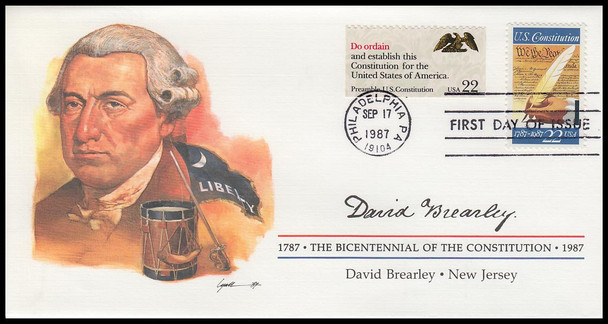 2360 / 22c David Brearley : Signer of the Constitution Fleetwood 4" by 7½" First Day Cover