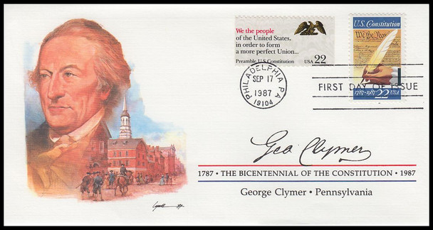2360 / 22c George Clymer : Signer of the Constitution Fleetwood 4" by 7½" First Day Cover