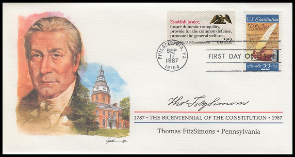 2360 / 22c Thomas Fitzsimons : Signer of the Constitution Fleetwood 4" by 7½" First Day Cover