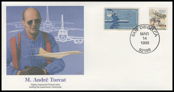 M. Andre Turcat : Pioneers of Flight Fleetwood 4" by 7½"Commemorative Cover