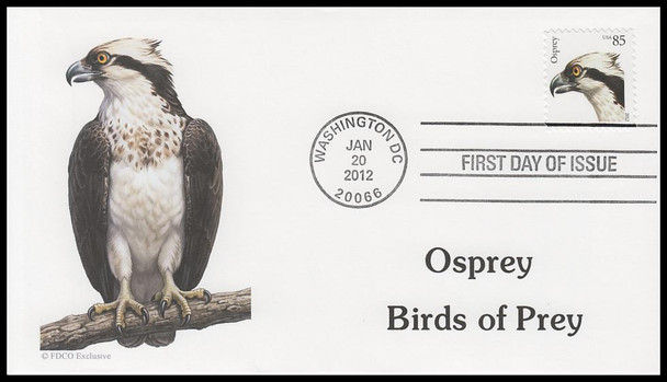 4608 - 4612 / 85c Birds of Prey 2012 Set of 5 FDCO Exclusive First Day Covers