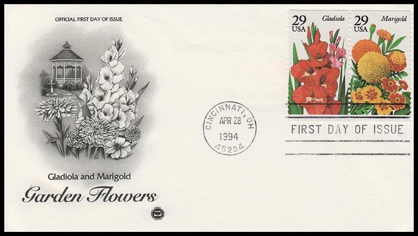 2829 - 2833 / 29c Summer Garden Flowers 1994 Set of 3 PCS First Day Covers