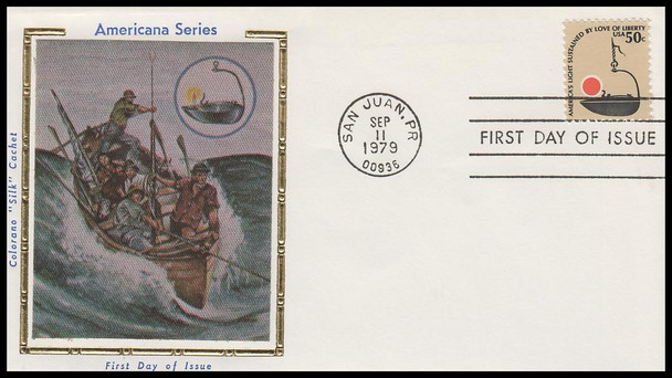 1608 / 50c Betty Lamp 1979 Colorano Silk First Day Cover