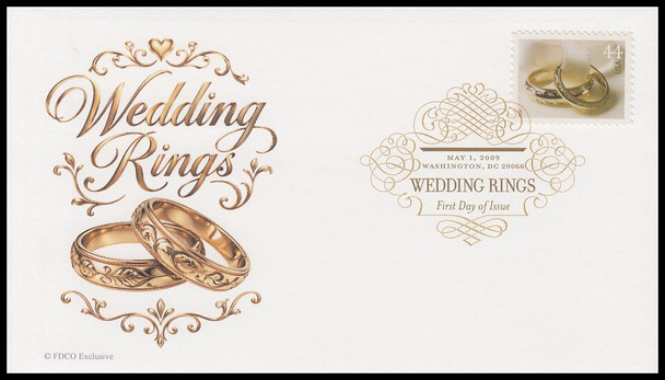 4397 / 44c Wedding Rings Digital Color Postmark 2009 FDCO Exclusive FDC