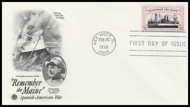 3192 / 32c " Remember the Maine " Centennial 1998 PCS First Day Cover
